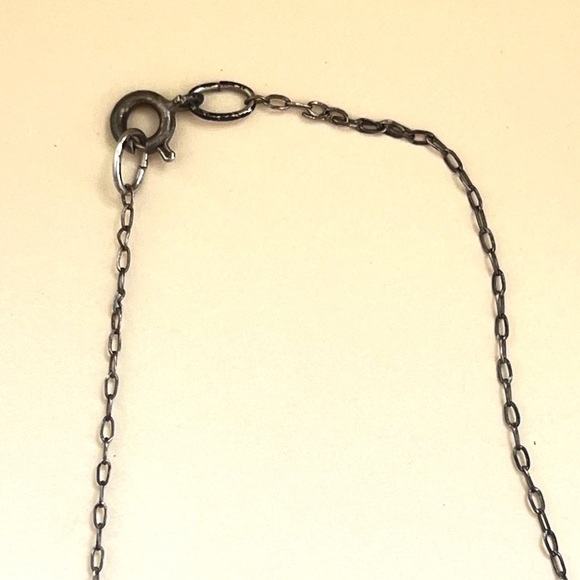 1990s vintage silver and blue star moon delicate thin necklace - Picture 4 of 11